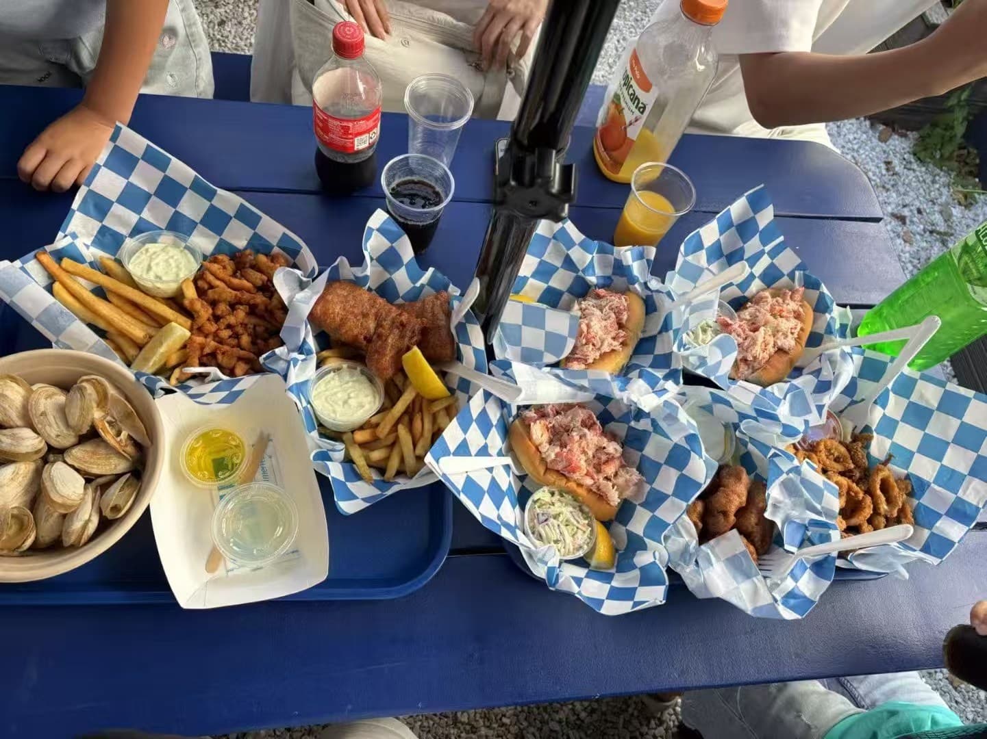 a table by the water